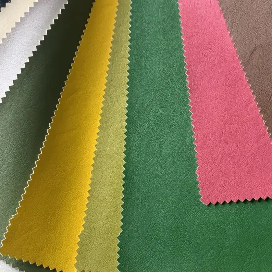 Pantone Color Customized Fine Grain PU Synthetic Leather Fabric High Quality