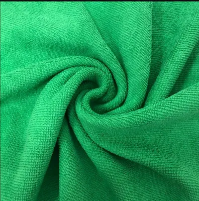 80% Polyester 20% Polyamide 300GSM Green Microfiber Fabric for Kitchen and Car Cleaning Cloth