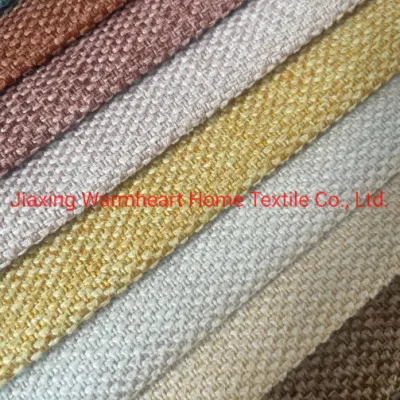 Made in China Polyester Fake Linen Sofa Woven Car Seat Fabric Upholstery Cloth Decorative Material 2039