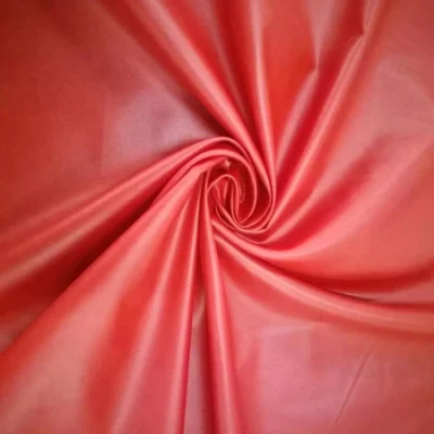 100% Polyester Fake Leather Fabric Milk PU Coating Waterproof Fabric